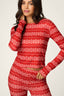 Crazy for the Holidays Long Sleeve Top - Red