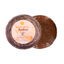 Loofah soap with 'Obsidian Amber' label on a white background